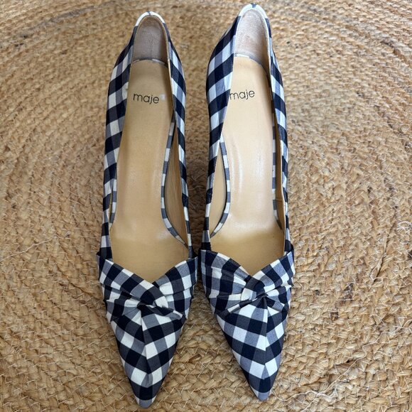 Maje Shoes - Maje Blue & White Gingham Pumps – Size 39 - NEW 💙